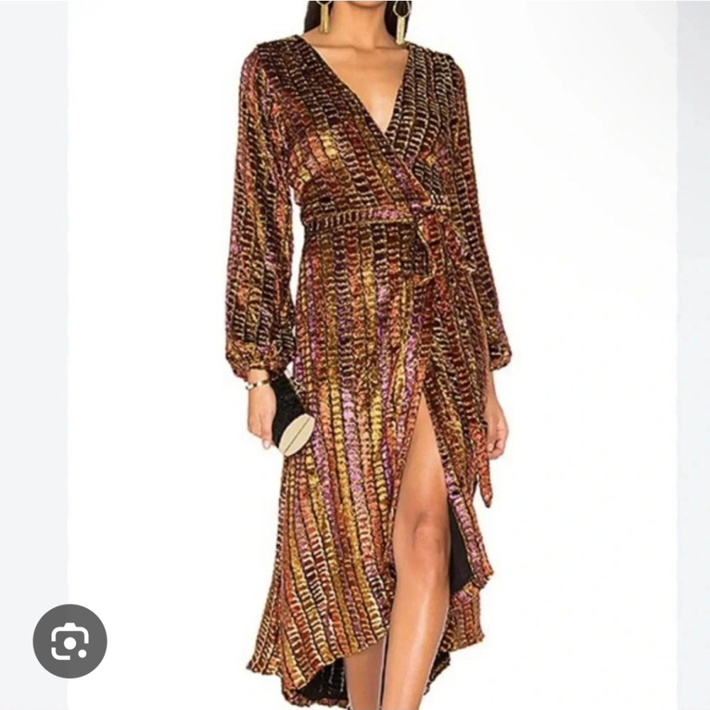 Metallic Wrap Dress - LPA